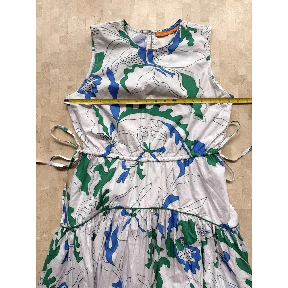 $348 OLIPHANT Sleeveless Piped Maxi Dress Orchid Green Tuckernuck CURRENT Sz S - Picture 7 of 10